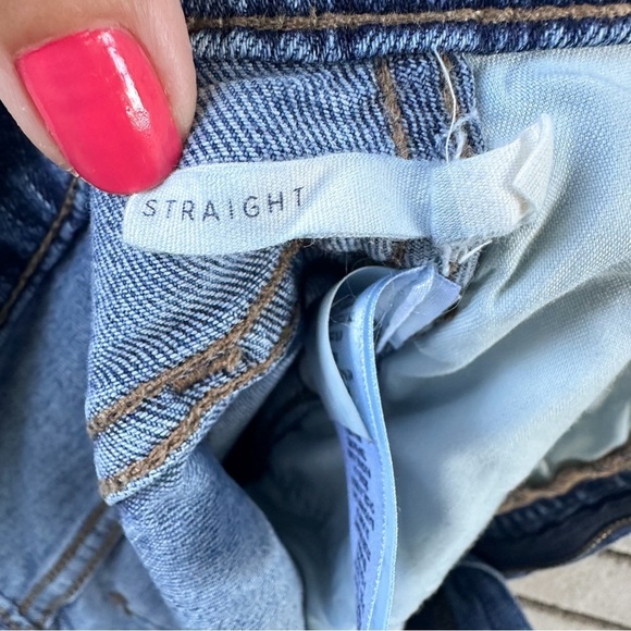 Caslon Straight Leg Medium Wash Raw Hem Jeans - Picture 10 of 13